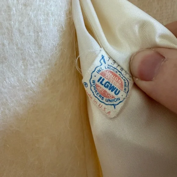 Vintage Weiss Cream Long Mohair Coat - Picture 7 of 11